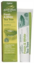 Australian Tea-tree Fresh & White χωρίς Φθόριο, για Βαθύ Καθαρισμό 100ml Optima Naturals