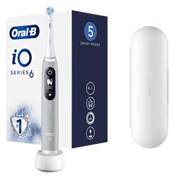 Oral-B iO Series 6 Ηλεκτρική Οδοντόβουρτσα με Χρονομετρητή, Αισθητήρα Πίεσης και Θήκη Ταξιδίου Gray Opal - Oral B