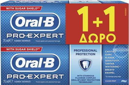 Oral-B Pro Expert Professional Protection Οδοντόκρεμα για Ευαίσθητα Δόντια , Ουλίτιδα , Πλάκα & Τερηδόνα 2x75ml από το Pharm24