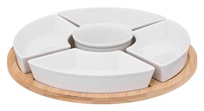 Ορντεβιέρα 5 Θέσεων από Πορσελάνη Λευκή Ø27xY4.3cm - Plastona