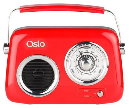 OPR-3040R Retro Φορητό Ραδιόφωνο Επαναφορτιζόμενο με Bluetooth και USB Κόκκινο Osio