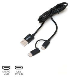 Regular USB to Type-C / micro USB Cable Μαύρο 1m (OTU-495B) Osio