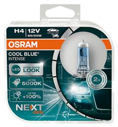 Cool Blue Intense +100% Λάμπες H4 Αλογόνου Ψυχρό Λευκό 2τμχ Osram