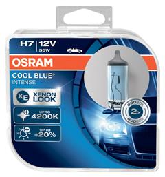 Λάμπες Αυτοκινήτου Cool Blue Intense H7 Αλογόνου 4200K 12V 55W 2τμχ Osram
