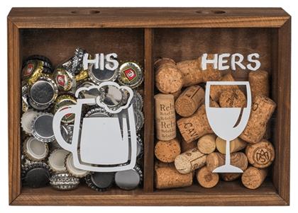 His & Hers Ξύλινο Κουτί Αποθήκευσης Καπάκια Μπύρας Και Κρασιού 71/3191 Out of the Blue