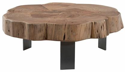 Τραπεζάκι Σαλονιού Siva Μ70xΠ65xΥ33εκ. Μπεζ - Woodwell