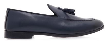 Δερμάτινα Ανδρικά Loafers σε Μπλε Χρώμα Oziys