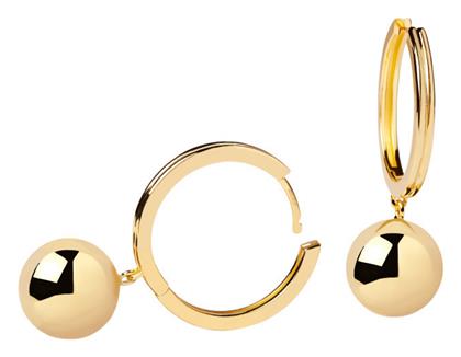 Super Future Σκουλαρίκια Κρεμαστά από Ασήμι Επιχρυσωμένα με Πέτρες P D Paola