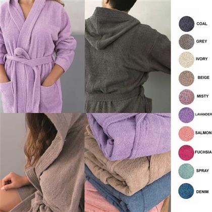 Classic Γυναικείο Μπουρνούζι με Κουκούλα Lavender 400gr/m² Palamaiki