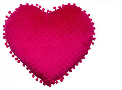 Διακοσμητικό Μαξιλάρι Κούνιας Heart Φούξια 38x40cm Palamaiki