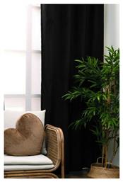 Κουρτίνα με Τρουκς Cyril Black 140x260εκ. Palamaiki