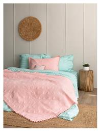 Morgan Κουβερλί King Size Microfiber Pink 260x240cm Palamaiki