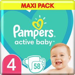 Pampers Active Baby Πάνες με Αυτοκόλλητο No. 4 για 9-14kg 58τμχΚωδικός: 23493447