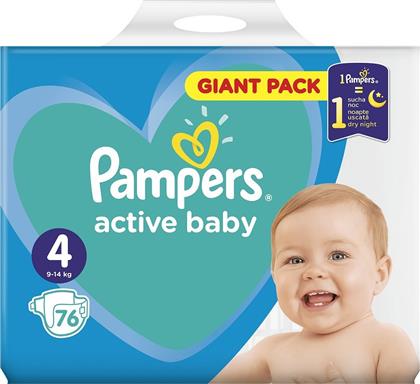 Pampers Active Baby Πάνες με Αυτοκόλλητο No. 4 για 9-14kg 76τμχ
