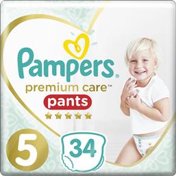 Pampers Premium Care Pants Πάνες Βρακάκι No. 5 για 12-17kg 34τμχ από το Pharm24