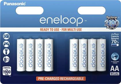 Eneloop Επαναφορτιζόμενες Μπαταρίες AA Ni-MH 1900mAh 1.2V 8τμχ Panasonic