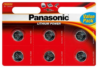 Lithium Power Μπαταρίες Ρολογιών CR2032 3V 6τμχ Panasonic