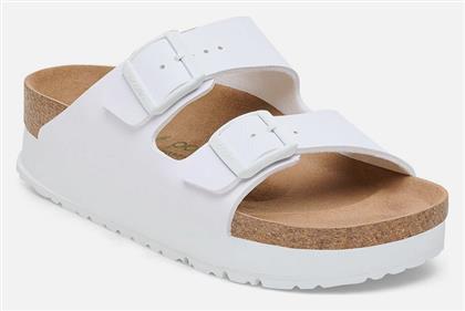 Γυναικεία Σανδάλια Ανατομικά Flatforms σε Λευκό Χρώμα Narrow Fit Papillio