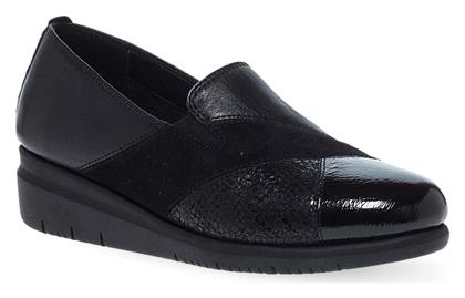 Δερμάτινα Γυναικεία Slip-On Μαύρα Parex