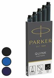 Quink Cartridge Ανταλλακτικό Μελάνι για Πένα σε Μαύρο χρώμα 5τμχ Parker