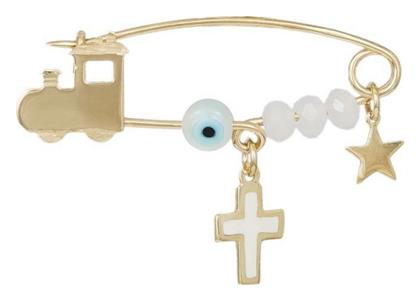 Παιδική Παραμάνα από Χρυσό 9K με Σταυρό για Αγόρι - Kosmima24