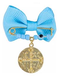 Παιδική Παραμάνα από Επιχρυσωμένο Ασήμι με Κωνσταντινάτο για Αγόρι