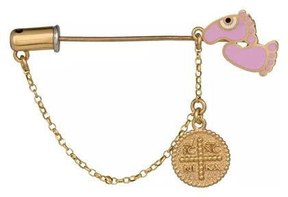 Παιδική Παραμάνα από Επιχρυσωμένο Ασήμι με Κωνσταντινάτο για Κορίτσι