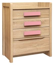 Παιδική Συρταριέρα Playroom Sonoma / Ροζ με 4 Συρτάρια 63x40x80εκ. HomeMarkt