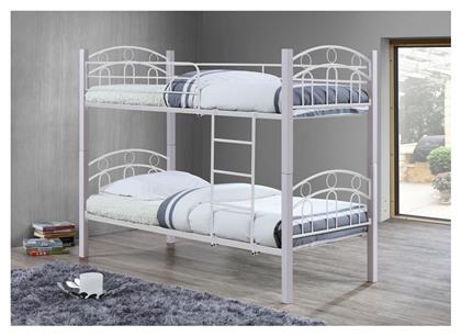 Παιδικό Κρεβάτι Κουκέτα για Στρώμα 90x190cm Λευκό Norton - Woodwell