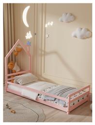 Παιδικό Κρεβάτι Montessori Μονό Ροζ για Στρώμα 90x190cm - HomeMarkt