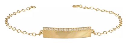 Παιδικό Βραχιόλι Ταυτότητα Ζιργκόν από Χρυσό 9K με Πέτρες