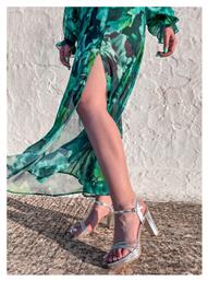 Πέδιλα με στρας - Ασημί - Issue Fashion
