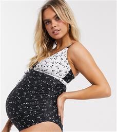 Peek & Beau Maternity Exclusive recycled polyester swimsuit in contrast ditsy DD-F-Multi από το Asos
