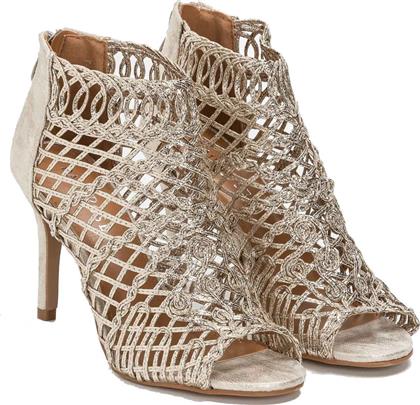 Peep toe μποτάκια με πλεκτό σχέδιο - Χρυσό από το Issue Fashion