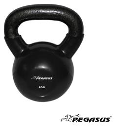 Kettlebell Βινυλίου 4kg Μαύρο Pegasus