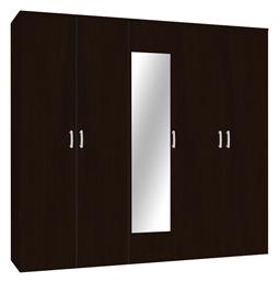 Πεντάφυλλη με Καθρέπτη Luna 220x52x200cm Wenge Απόχρωση - Pakketo