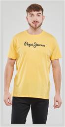 Ανδρικό T-shirt Κίτρινο με Στάμπα Pepe Jeans