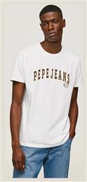 Ανδρικό T-shirt Λευκό με Λογότυπο Pepe Jeans
