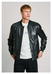 Biker Δερμάτινο Μπουφάν Μαύρο Pepe Jeans