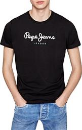Pepe Jeans Eggo Ανδρικό T-shirt Μαύρο με Λογότυπο από το Plus4u