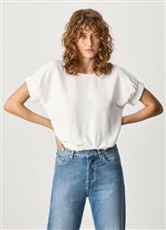 Pepe Jeans Κοντομάνικο Γυναικείο Top Λευκό από το 99FashionBrands