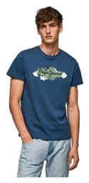 Raffael Ανδρικό T-shirt Μπλε με Λογότυπο Pepe Jeans