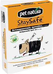 Stay Safe 30kg Αντιπαρασιτική Αμπούλα Σκύλου 5ml 3τμχ Pet Natura