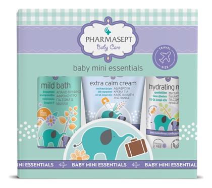 Baby Care Mini Essentials: Mild Bath - 100ml & Extra Calm Cream - 40ml & Hydrating Milk - 40ml Σετ Περιποίησης 3τμχ 140-8903 Pharmasept