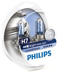 CrystalVision Λάμπες H7 Αλογόνου Φυσικό Λευκό 2τμχ Philips