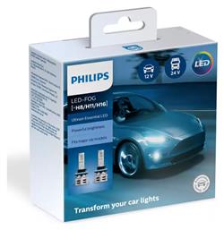 Ultinon Essential Λάμπες H11 / H16 / H8 LED Ψυχρό Λευκό 2τμχ Philips