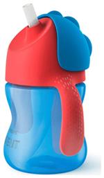 Παιδικό Ποτηράκι με Λαβές και Καλαμάκι Bendy Straw Cup 200ml 9m+ Blue από Πλαστικό 200ml για 9m+ Philips