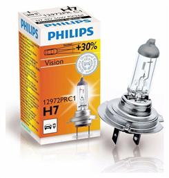 Vision +30% Λάμπα H7 Αλογόνου Θερμό Λευκό Philips