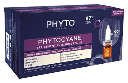 Phyto Phytocyane Traitement Chute Progressive Αμπούλες Μαλλιών κατά της Τριχόπτωσης για Γυναίκες 12x5ml