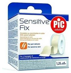 PiC Solution Sensitive Fix Μεταξωτή Non Woven Επιδεσμική Ταινία 1.25cm x 5m - Pic Solution